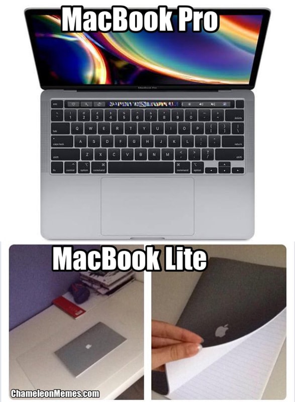 Apple MacBook lite meme